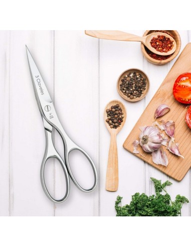 3 CLAVELES - Tijera para cocina acero inoxidable 8"