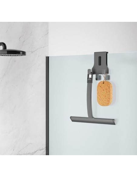 Metaltex - Rasqueta de ducha. Limpiacristales con Soporte