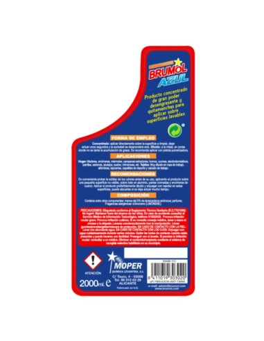 Desengrasante Azul Brumol 2000ml | Limpieza Potente y Multiusos