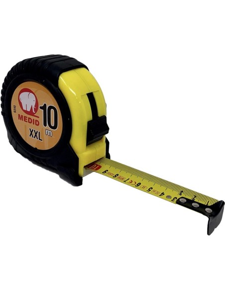 Medid MD/9310 Flexómetro con funda de goma, 10 m x 25 mm