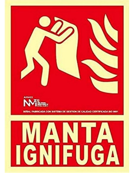 NMZ - Señal manta ignífuga PVC clase B 21x30cm