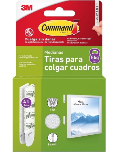 Command Tiras Adhesivas para Colgar Cuadros, Marcos, Espejos y Otros Adornos – Soporta hasta 5 kg