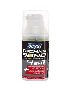 Envase de 35g de Ceys Technobond 4 en 1 con aplicador de precisión y etiquetas de funciones mecánicas.