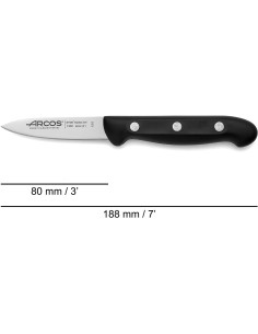 Arcos Cuchillo Pelador Acero Inoxidable. Cuchillo Cocina para Pelar Frutas y Verduras. 80mm 2