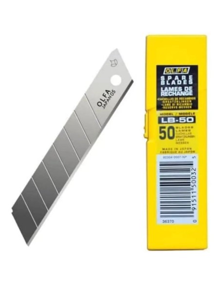 Cuchillas OLFA LB-50 (50 uds) 18mm | Repuestos Cúter Profesional