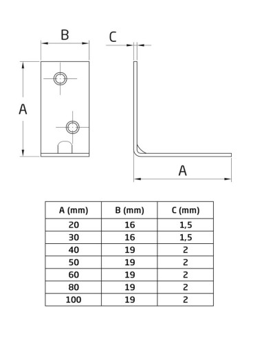 Amig - Ángulo Metálico80 x 19 x 2 mm - Diseñados con Forma de L de Refuerzo