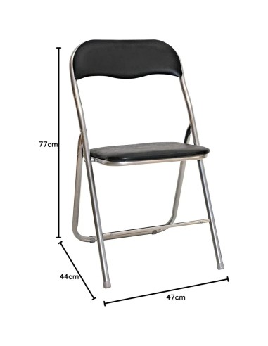 Silla Plegable Acolchada Aranaz 44.5x47.5x89cm | Estructura Metal