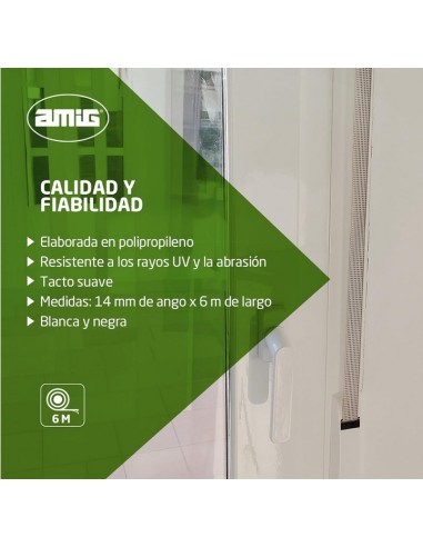 Amig - Cinta para Recogedor de Persianas Enrollables - Medidas 14 mm x 6 m