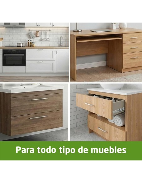 Amig - Juego de 2 Guías Correderas Metálicas Mod.26 Medidas: 374 x 27 mm