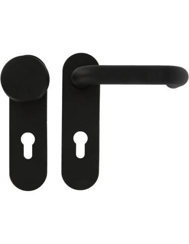 Amig – Manillas Puerta con Placa y Pomo Fijo Placa 172 x 46 mm - Cuadradillo 9 mm