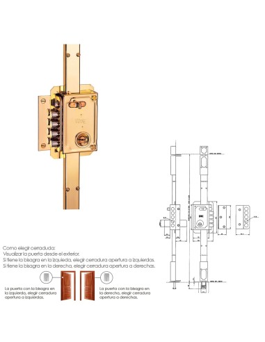 Fac S 90/ap Cerradura sobreponer Pintada Izquierda