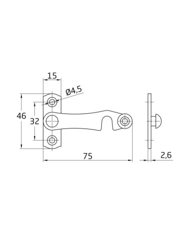 Amig -  Aldabilla Mod. 3 Latón pulido izquierda