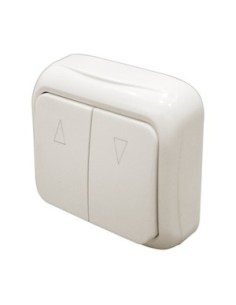 Pulsador doble de superficie para control de persianas.