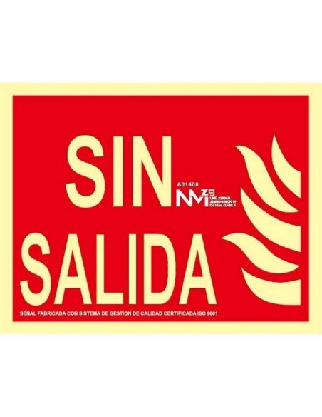 NMZ - B01100 Señal Sin Salida PVC 0,7 mm 320X160 mm