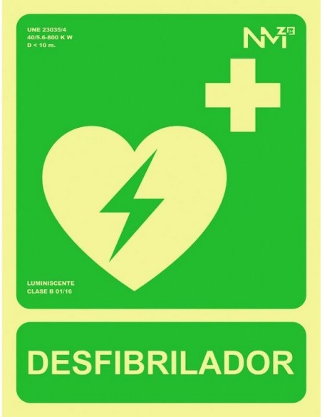 NMZ - B14112 Señal Desfibrilador PVC 0,7mm