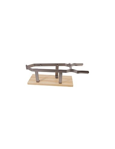 FLORES CORTES Soporte Jamonero Pinza Negro con Base de Madera