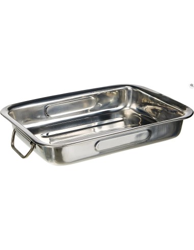 Ibili 651425 - Rustidera Clásica Inox con asas metálicas abatibles 25x19x5,5 cm