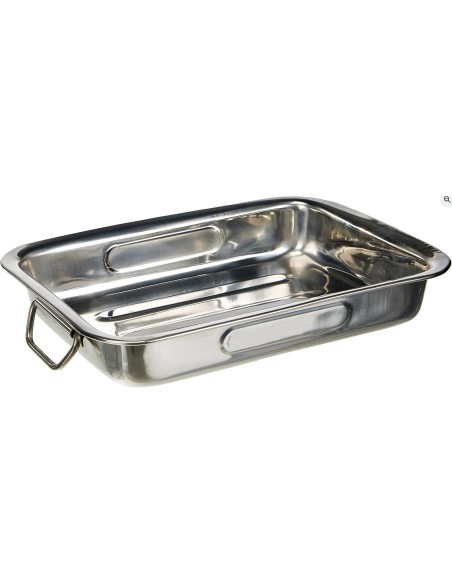 Ibili 651425 - Rustidera Clásica Inox con asas metálicas abatibles 25x19x5,5 cm