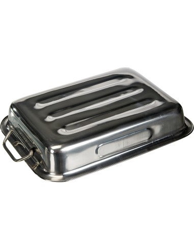 Ibili 651425 - Rustidera Clásica Inox con asas metálicas abatibles 25x19x5,5 cm