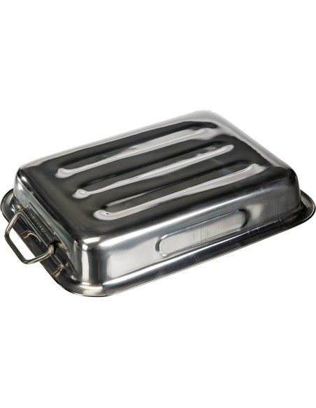 Ibili 651425 - Rustidera Clásica Inox con asas metálicas abatibles 25x19x5,5 cm