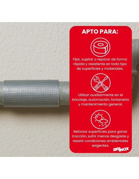 Brinox Cinta Americana Adhesiva Extrafuerte Reforzada 50 mm x 10 m