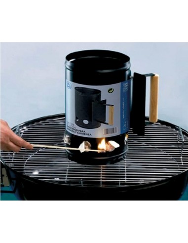 Imex El Zorro – Encendedor para Barbacoa y Chimenea | 17x27 cm | Acero Resistente con Mango de Madera