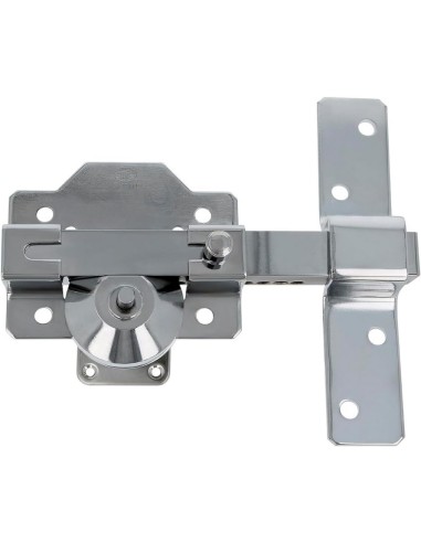 Amig - Cerrojo de Seguridad con Cilindro Redondo Cerradura de Sobreponer- Cilindro 50 mm - Plateado