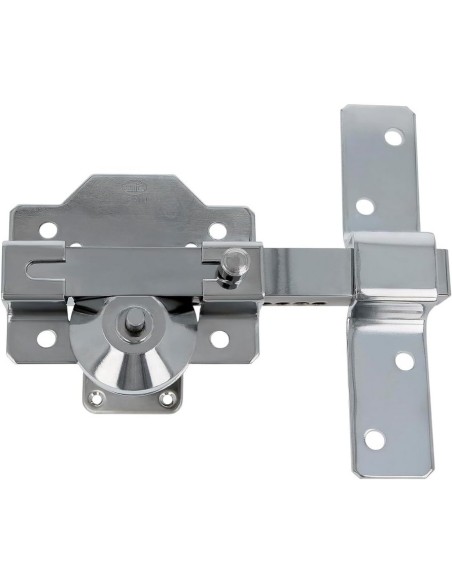 Amig - Cerrojo de Seguridad con Cilindro Redondo Cerradura de Sobreponer- Cilindro 50 mm - Plateado