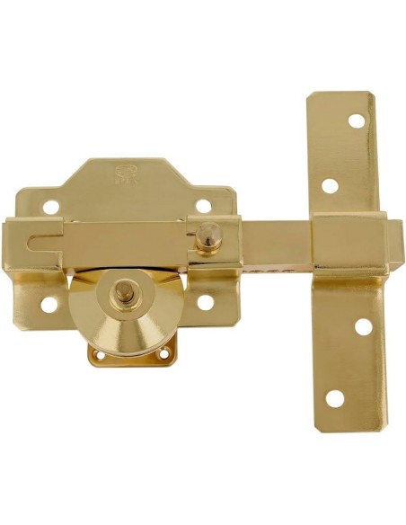 Amig - Cerrojo de Seguridad con Cilindro Redondo Cerradura de Sobreponer- Cilindro 50 mm - Dorado