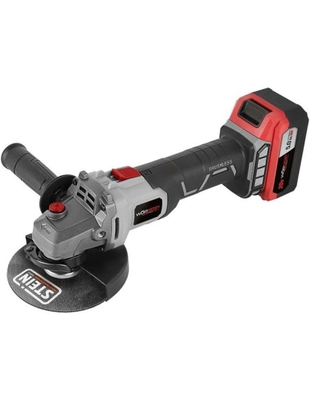 WORGRIP - AMOLADORA BATERIA115mm. 20V. 5 Ah.BRUSH