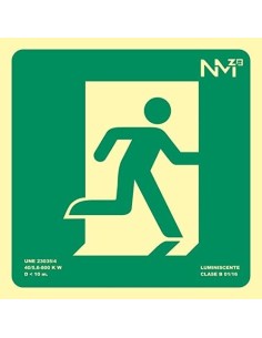 NMZ - A10420 Señal Luminiscente Salida De Emergencia Derecha Clase A PVC 1mm 22,4x22,4cm