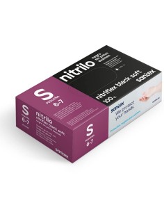 GUANTE NITRILO NEGRO S - 100 ud