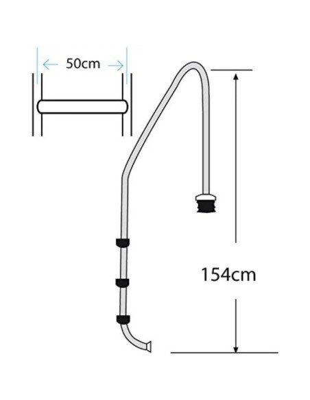 Escalera Inox 3 Peldaños Piscina | AISI 304 | Ferretería Torres