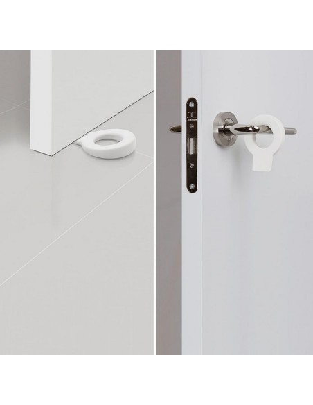 REI - RETENEDOR DE CUÑA para Puerta COLGABLE Lock Mod.660 DE PLÁSTICO Blanco Mate