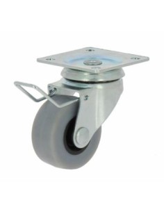 RUEDA CON SOPORTE PLACA ARO GOMA 40 C/FRENO 17129