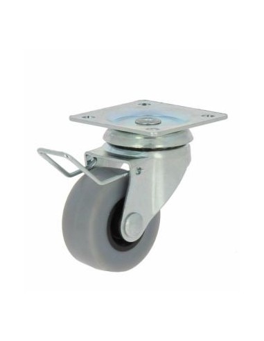 RUEDA CON SOPORTE PLACA ARO GOMA 30 C/FRENO 17283