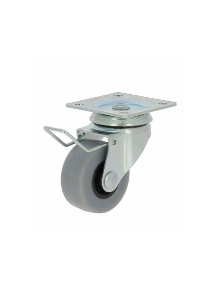 RUEDA CON SOPORTE PLACA ARO GOMA 30 C/FRENO 17283