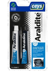 Ceys - Araldite - Adhesivo gran resistencia - Pegamneto bicomponente extra fuerte multimaterial - 2 x 15 ML