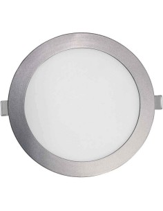 SevenOn Downlight LED extraplano redondo, aluminio mate, 26W,