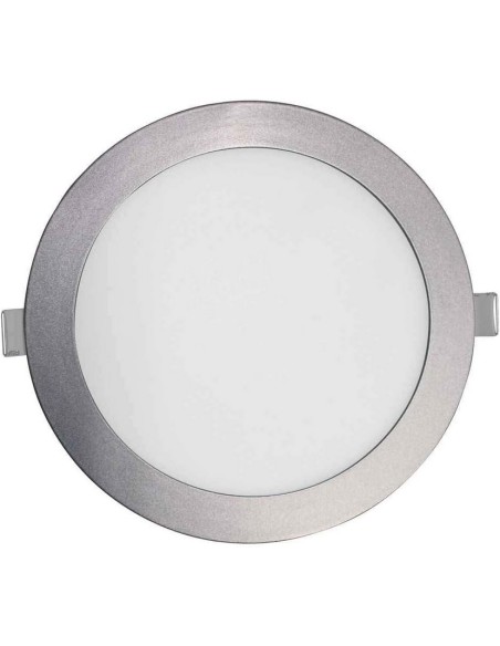 SevenOn Downlight LED extraplano redondo, aluminio mate, 26W,