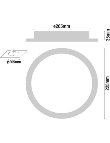 SevenOn Downlight LED extraplano redondo, aluminio mate, 26W,