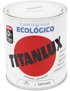 Titanlux - Esmalte agua ecologico santinado, Blanco, 750ML