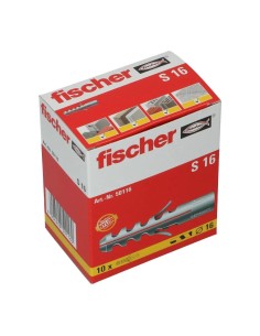 Fischer - Taco de expansión S 16 (10 uds) 16x80mm