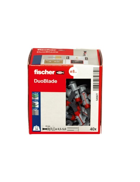 Fischer - Taco pladur Duoblade 8mm (40 ud)