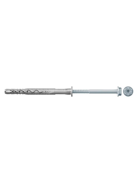 Fischer - Tacos para fijaciones de estructuras SXRL 14 x 100 + Tornillos de acero zincado con cabeza hexagonal - 50uds