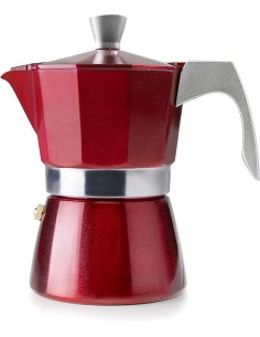 IBILI - Cafetera express Evva Red, 12 tazas, 600 ml, Aluminio fundido, Apto para inducción