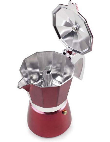 IBILI - Cafetera express Evva Red, 12 tazas, 600 ml, Aluminio fundido, Apto para inducción