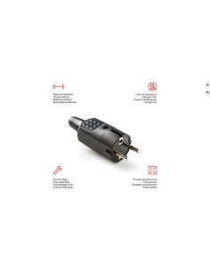 Famatel - Cavija 2P + T 16A 250V Goma IP20 4,8mm |Negro 2