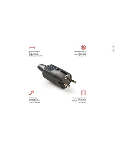 Famatel - Cavija 2P + T 16A 250V Goma IP20 4,8mm |Negro