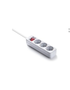 FAMATEL – Regleta ecosockets 3 tomas | Enchufes con Interruptor de encendido | 3 Metros |Blanco